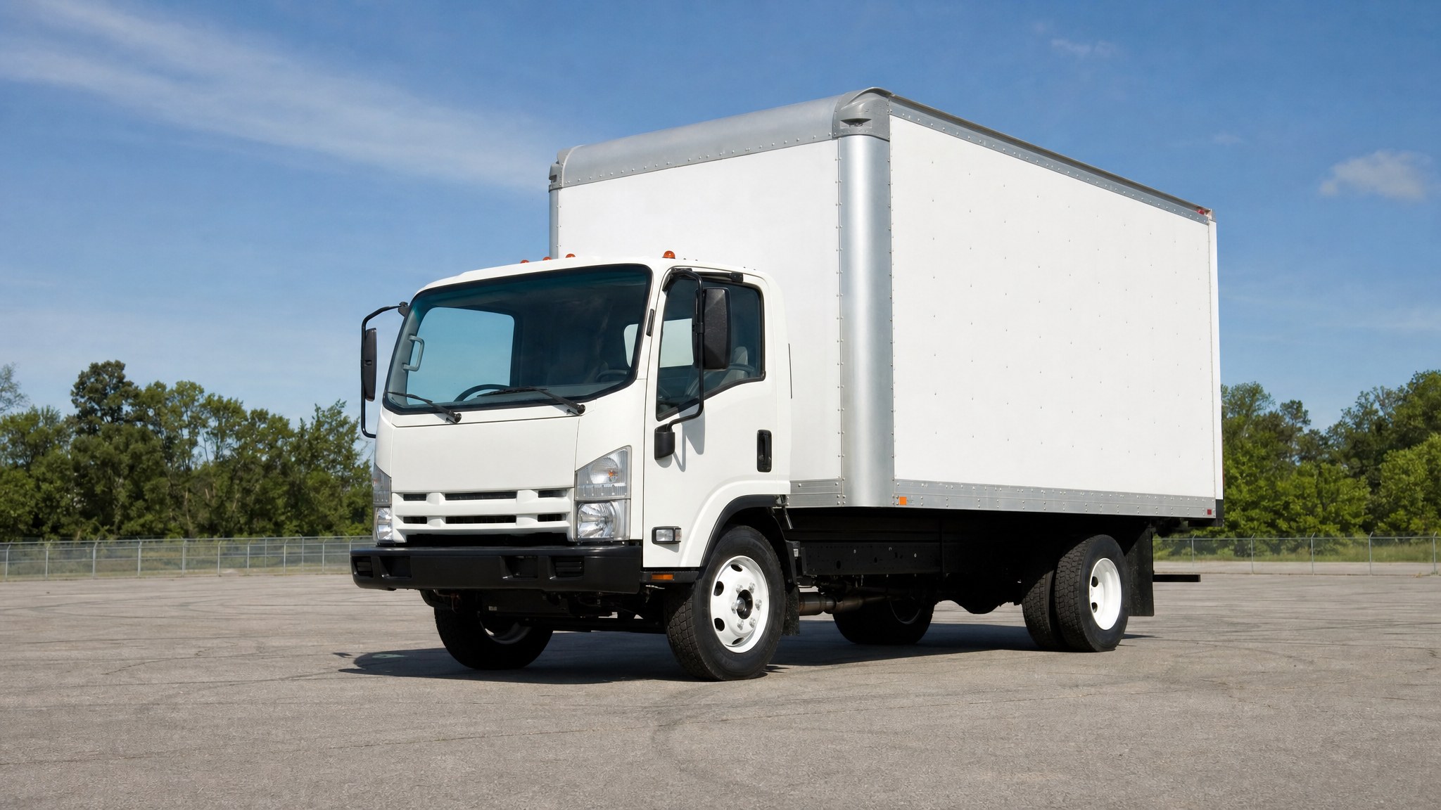 Class B straight truck used for training at M&M Trucking School