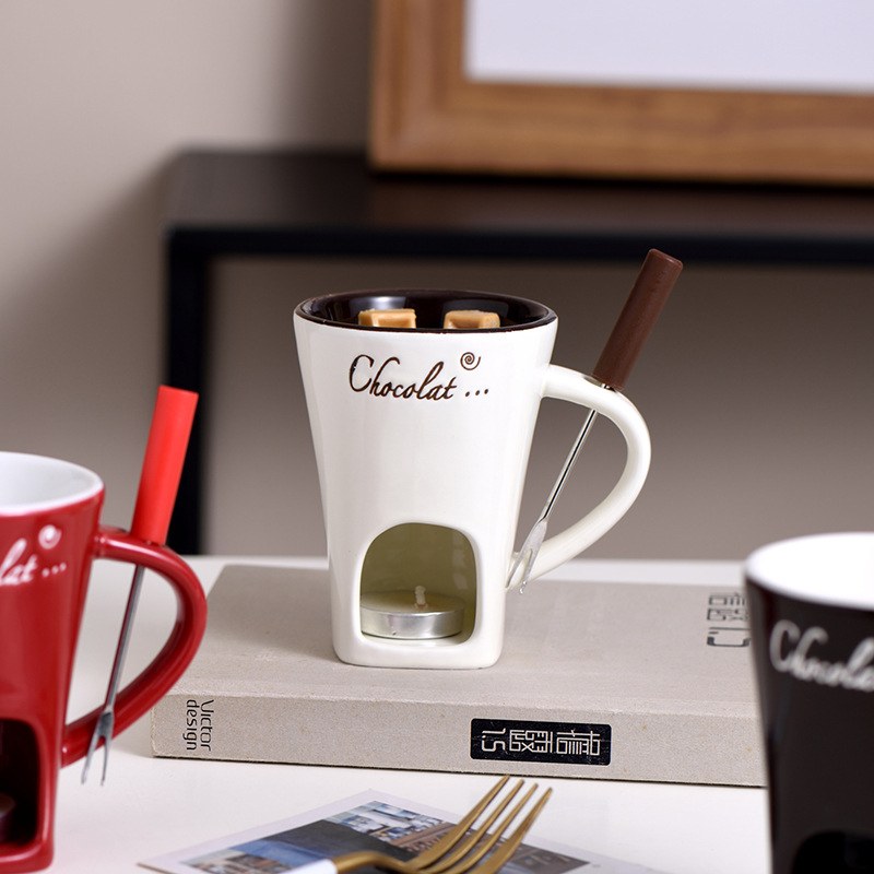 Personal Fondue Mug Set with Warmer