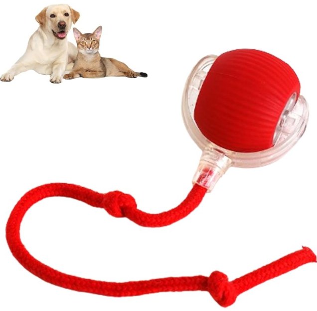 Smart Rolling Cat Toy Ball with Rope