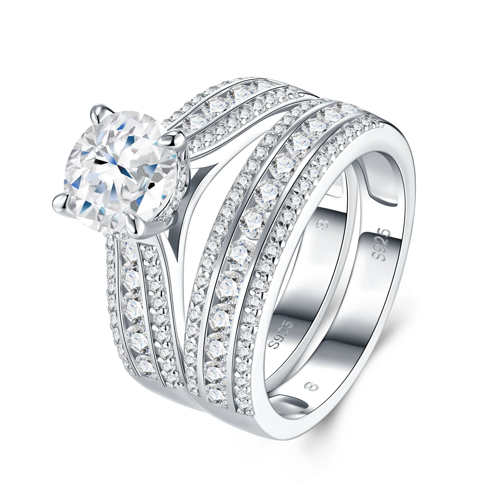 2-Carat Morganite Ring — S925 Silver with Platinum Plating