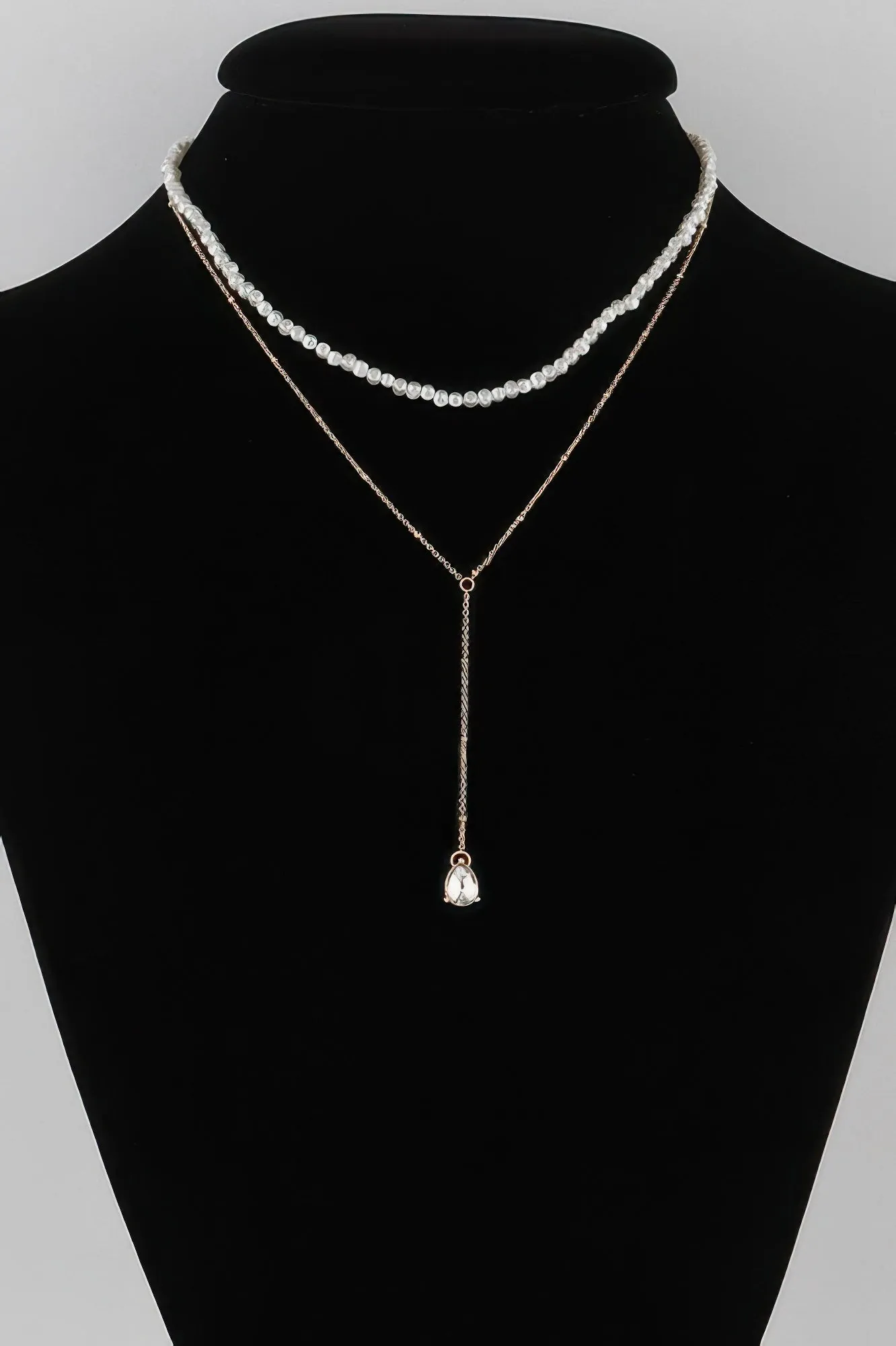 Golden Heir | Aurelia – Double Teardrop Pearl Necklace