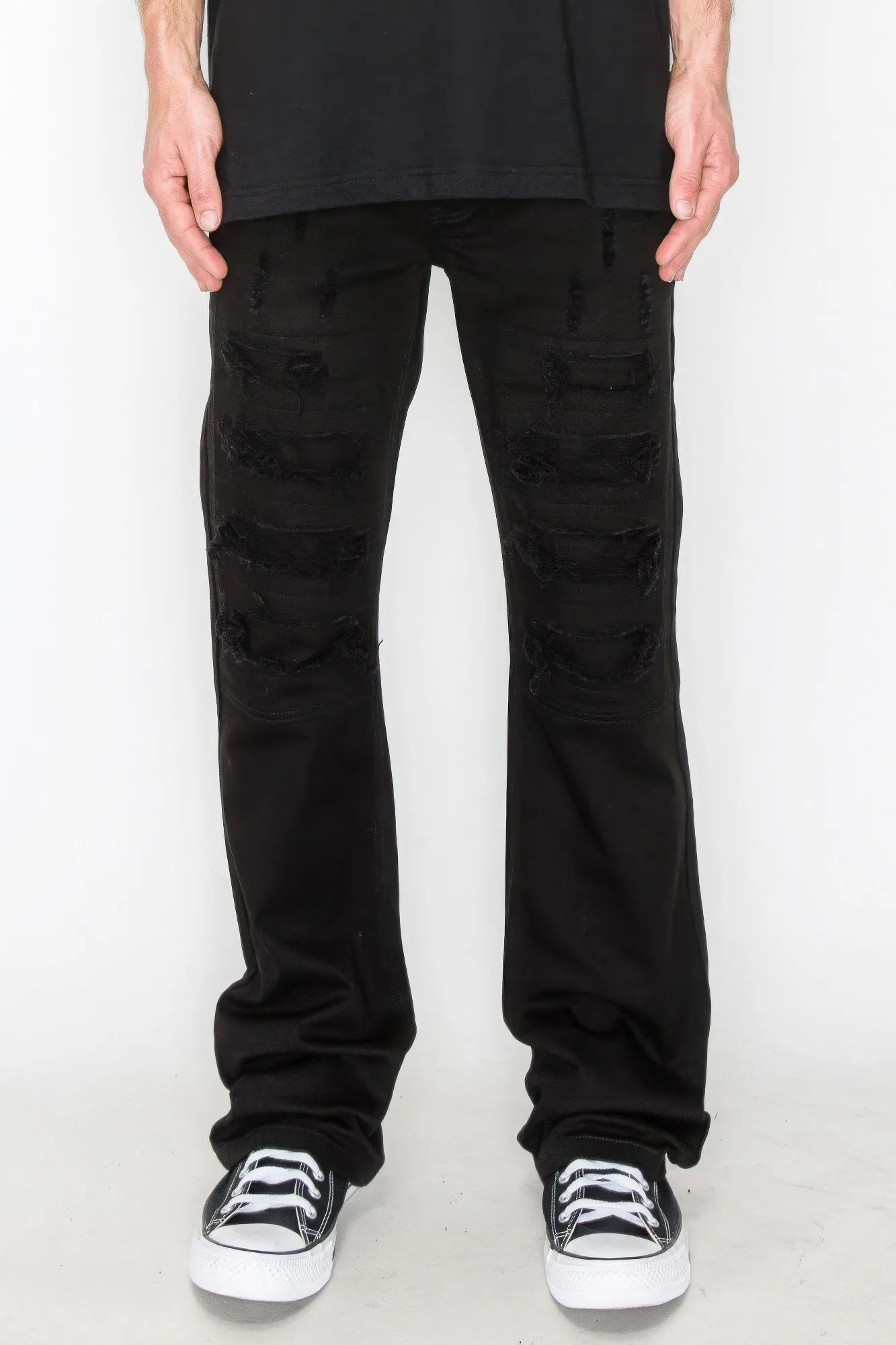 Golden Heir | Bootcut Rip & Repair Colored Jeans