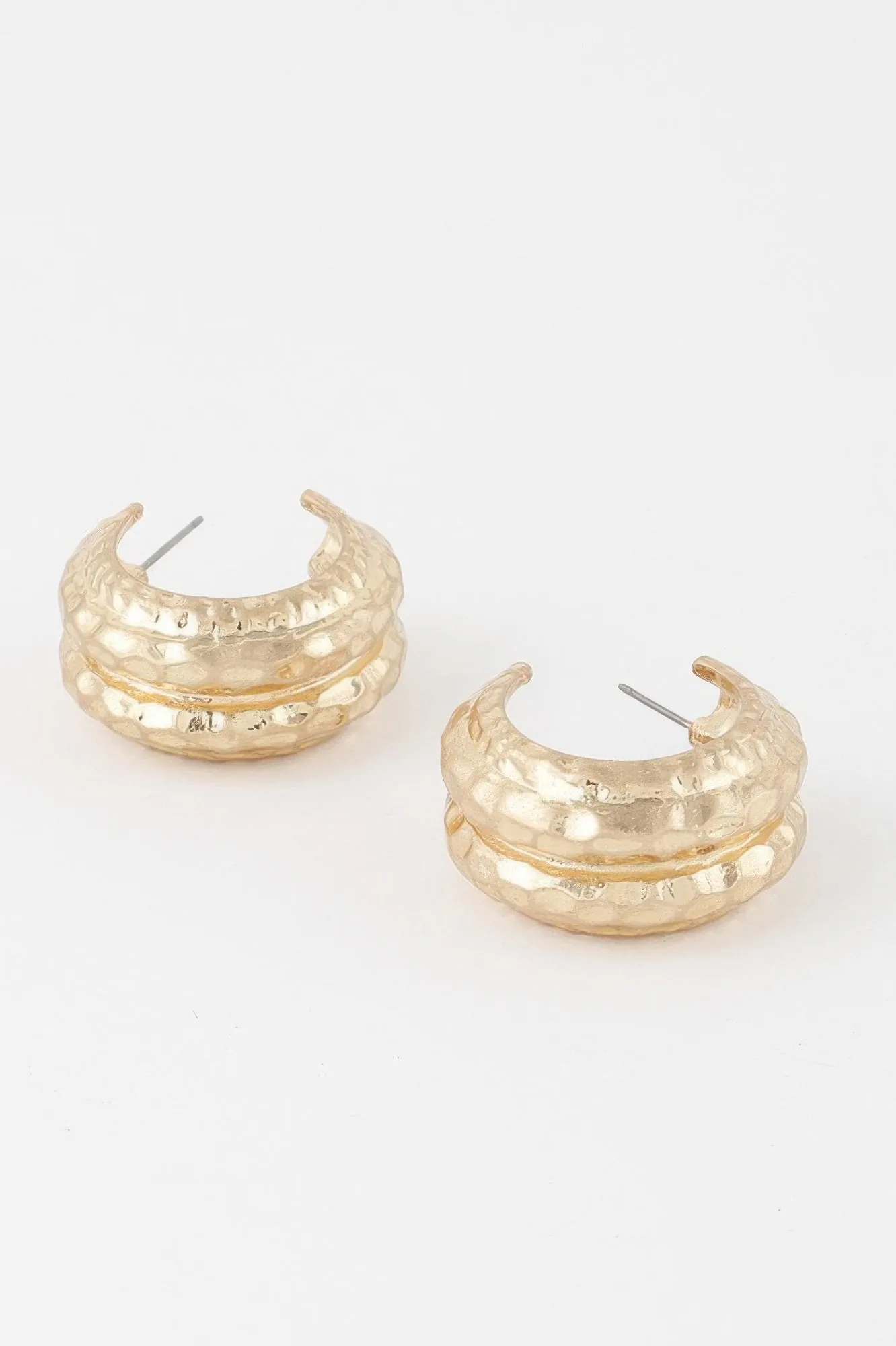 Golden Heir | Double Hammered Hoop Earrings