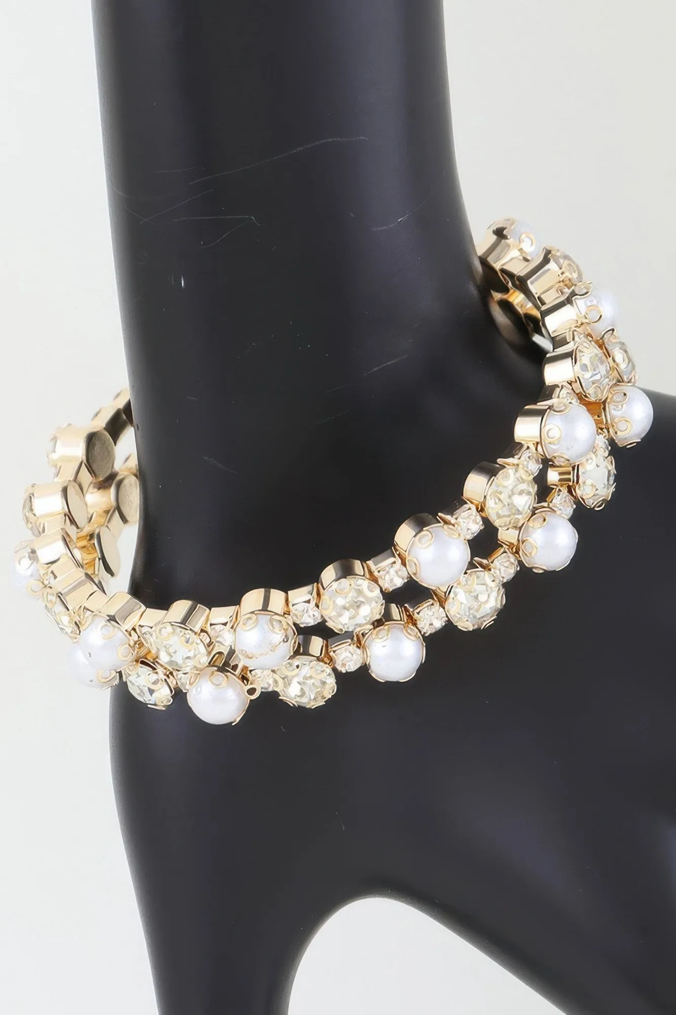 Golden Heir | Double Pearled Cuff Bracelet