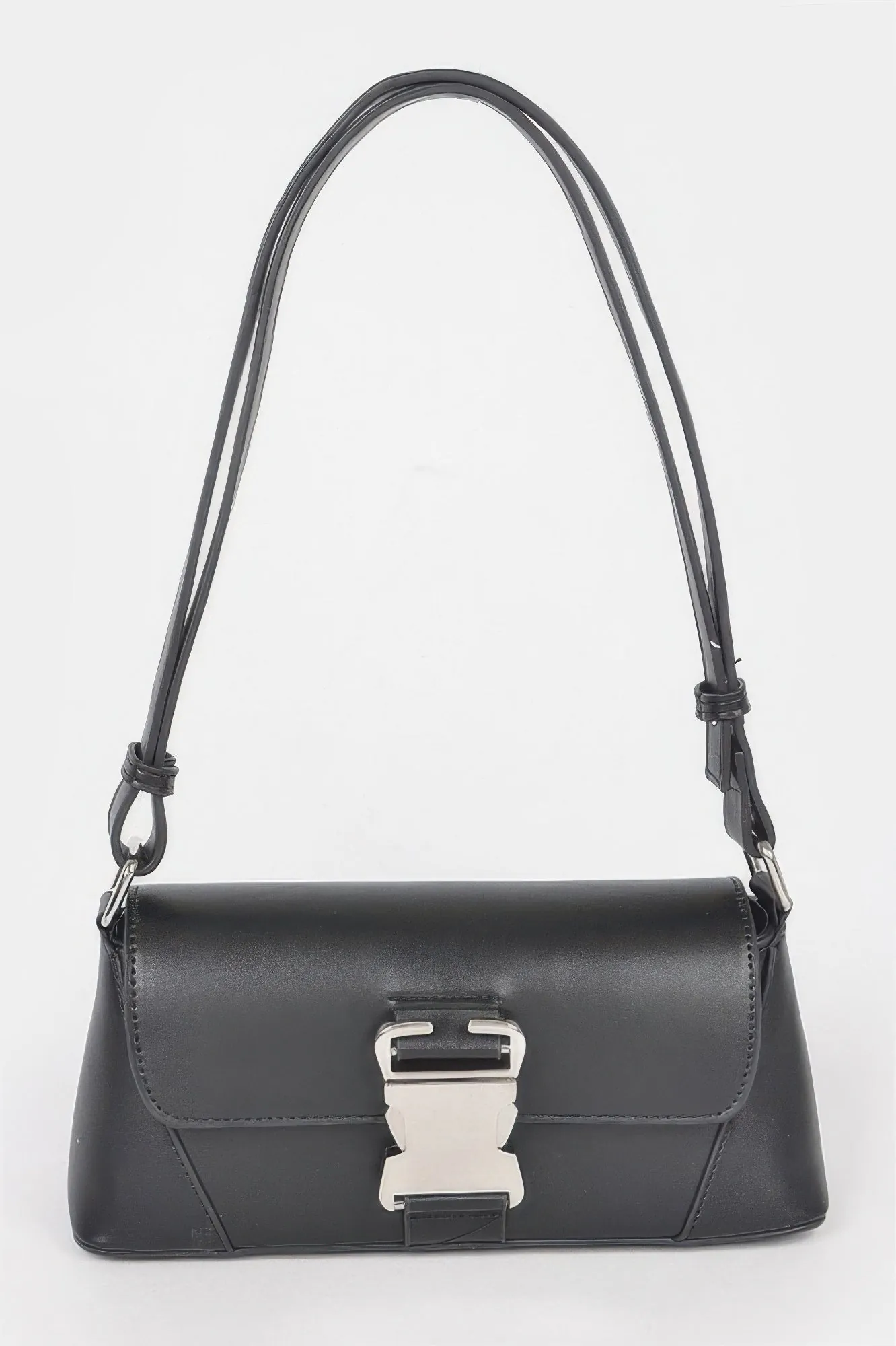 Golden Heir | Faux Leather Metal Buckle Shoulder Bag