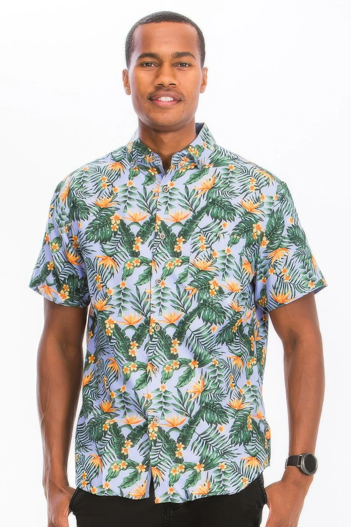 Golden Heir | Hawaiian Button Down Shirt – Men's Print Shirt (Mint)