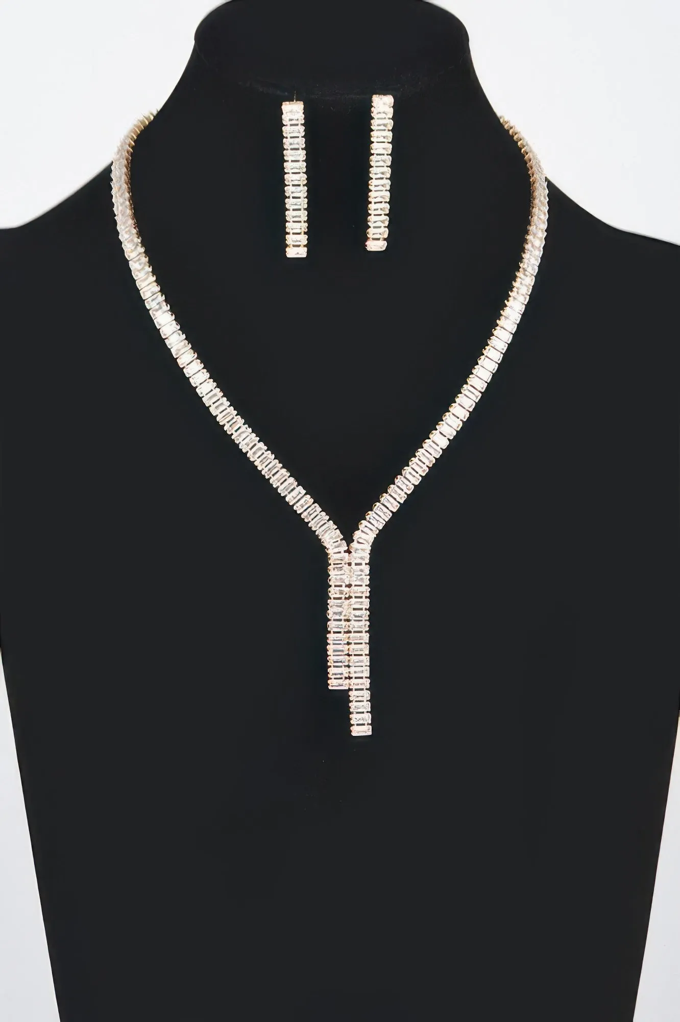 Golden Heir | Lumière Duo – Rhinestone Necklace & Earring Set