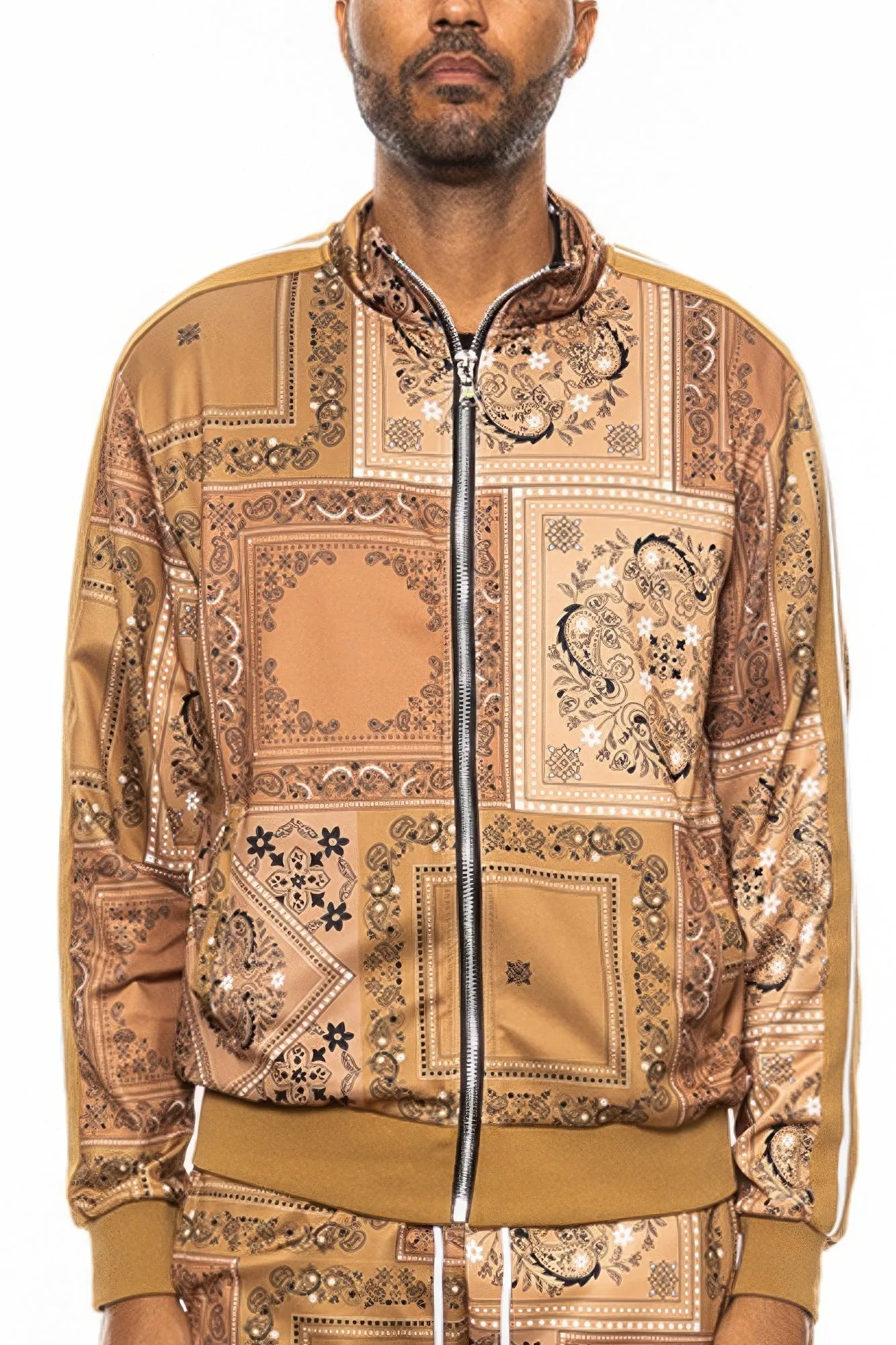 Golden Heir | Mens Paisley Bandana Track Jacket