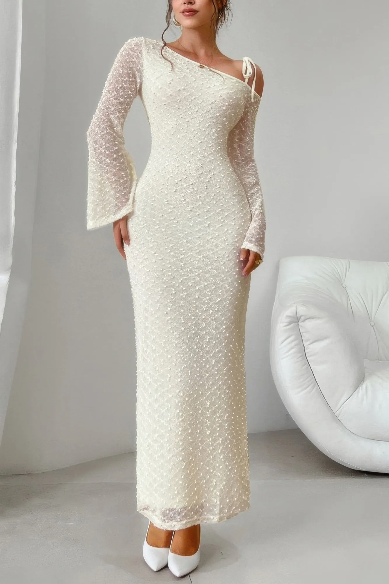 Golden Heir | Off Shoulder Sculpt Bodycon Midi Dress