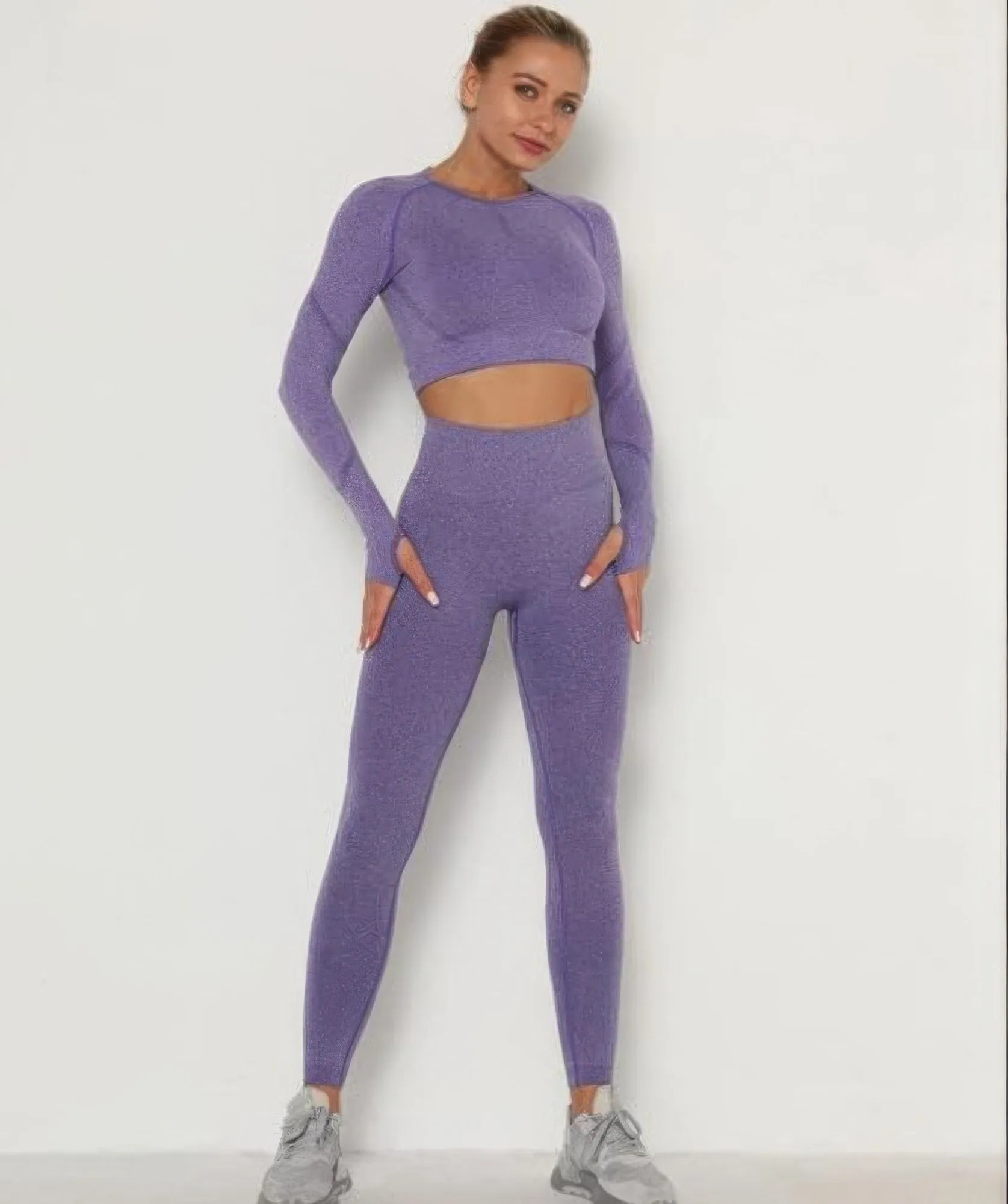 Golden Heir | Seamless Top Leggings Set (Purple)
