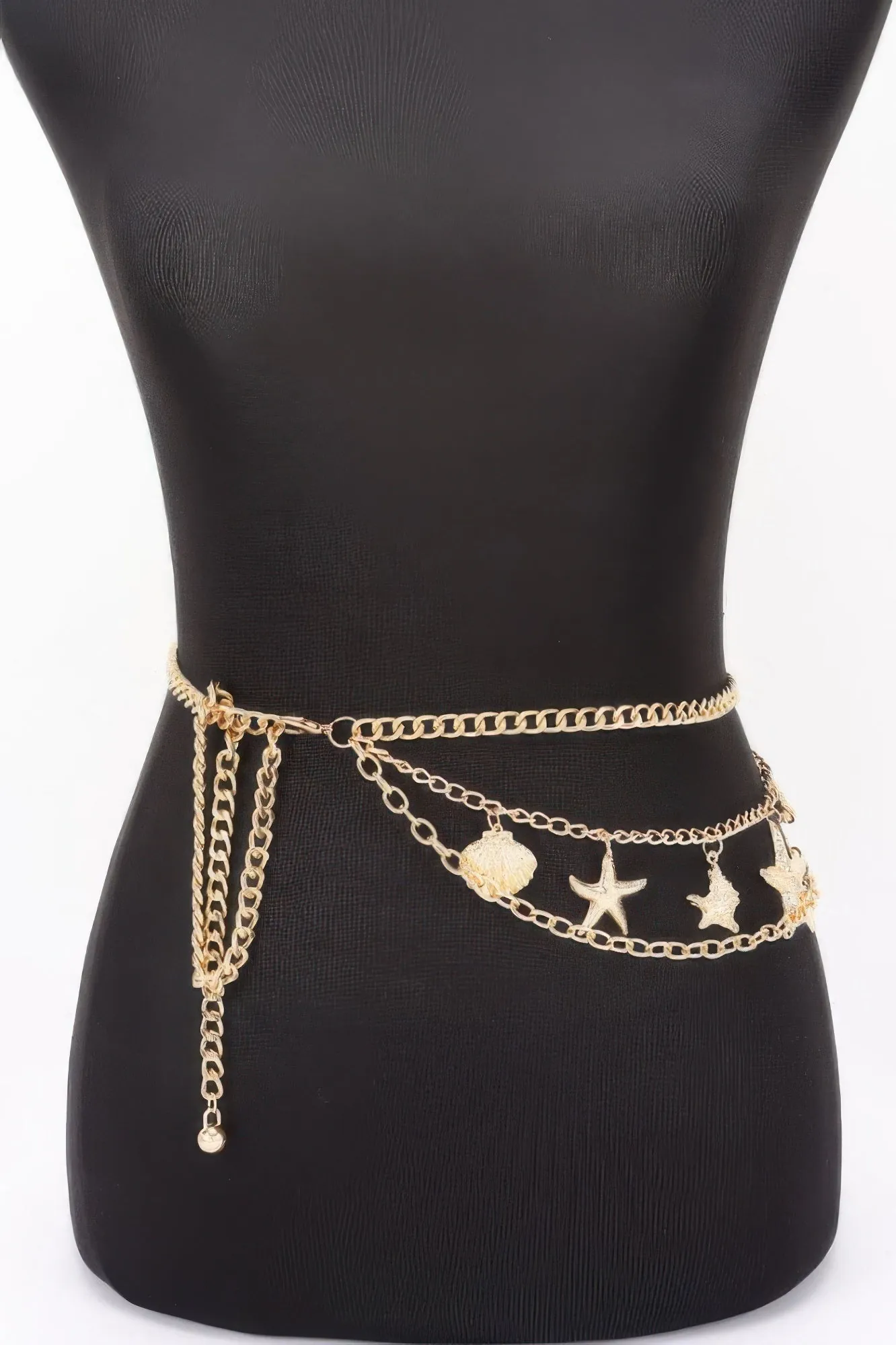 Golden Heir | Seashell Starfish Layered Chain Belt