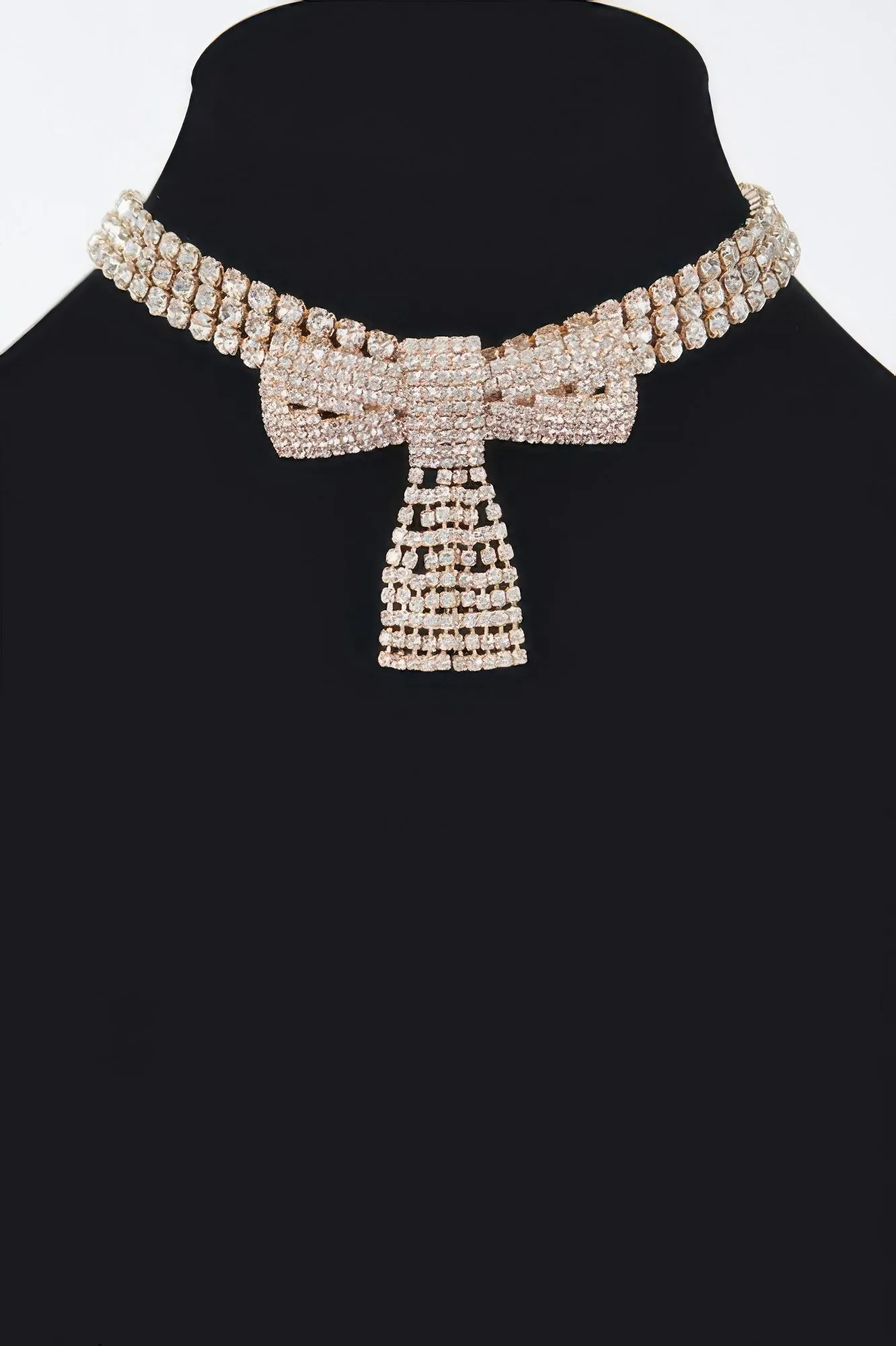 Golden Heir | Selene – Rhinestone Ribbon Choker