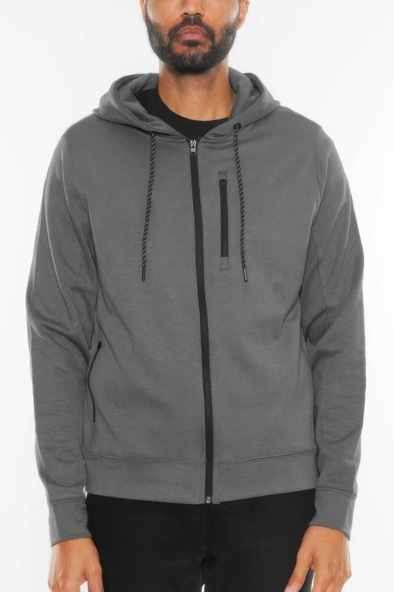 Golden Heir | Solid Heathered Zip Up Track Jacket