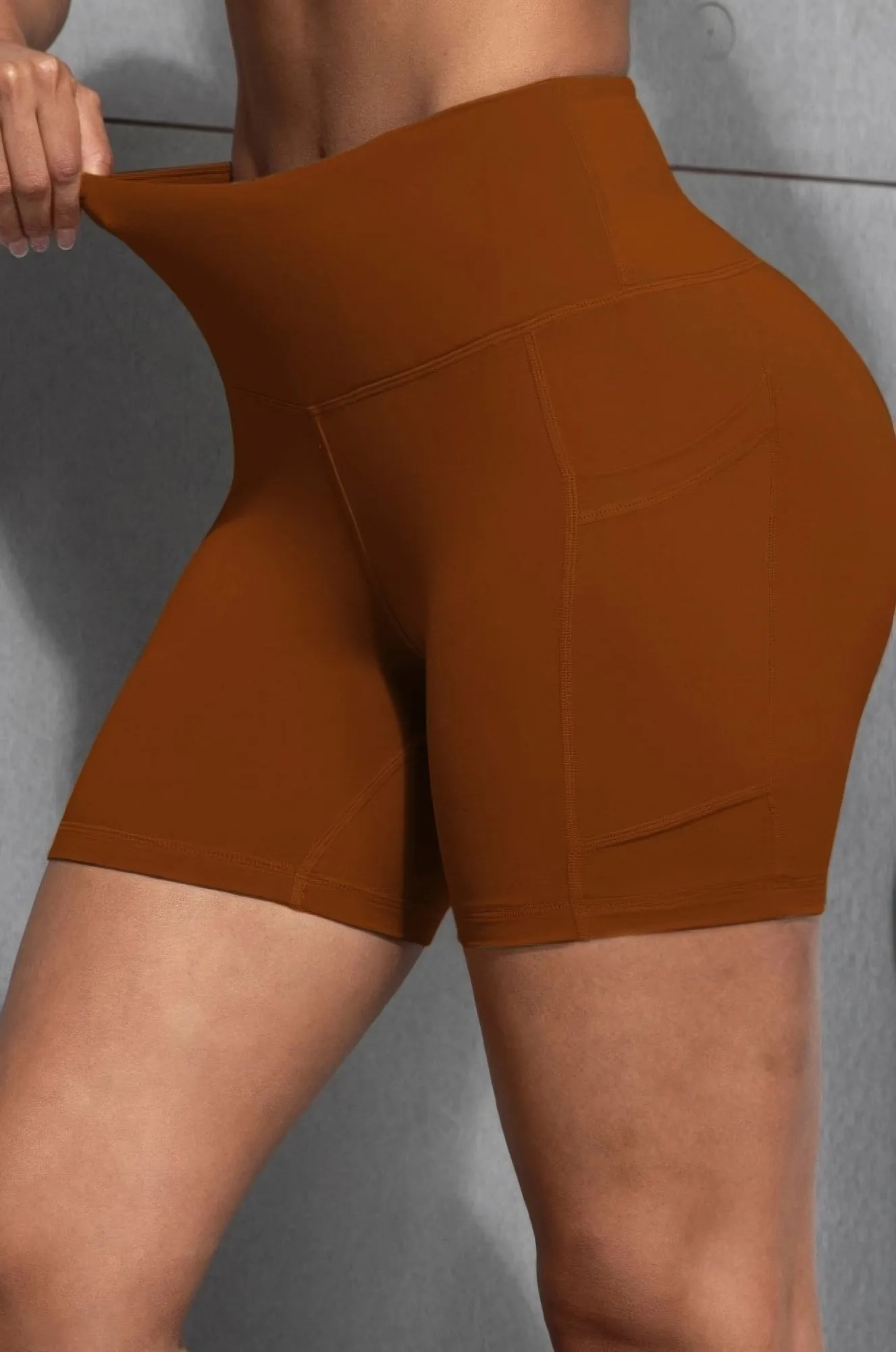 Golden Heir | Sports Yoga Shorts With Pockets - Orange