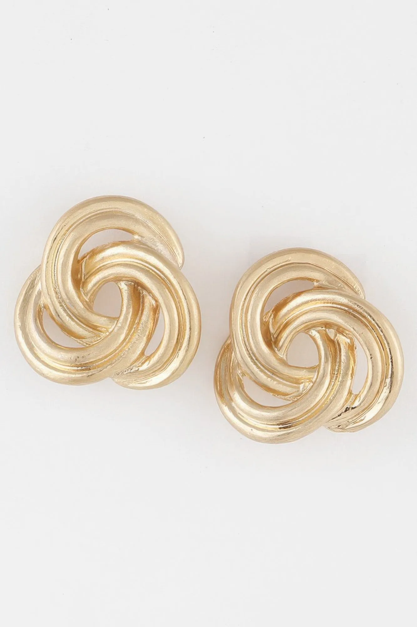 Golden Heir | Triple Lined Knot Stud Earrings