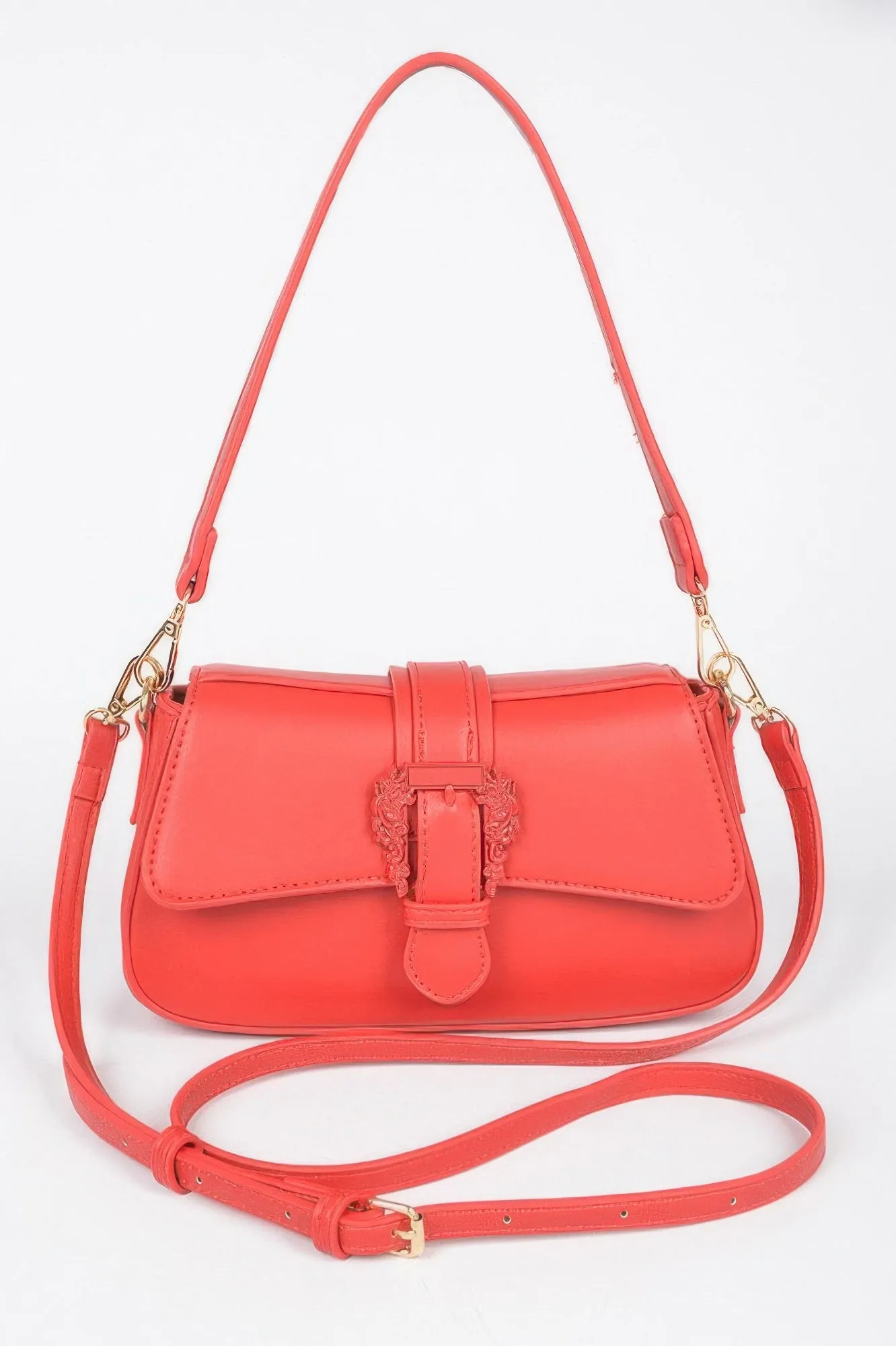 Golden Heir | Vegan Metal Buckle Shoulder Bag
