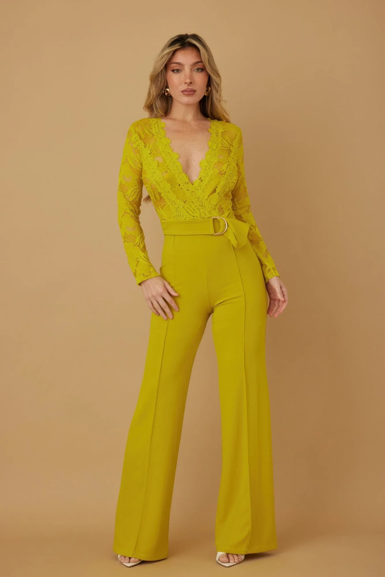 Lace Crochet Long Sleeve Jumpsuit