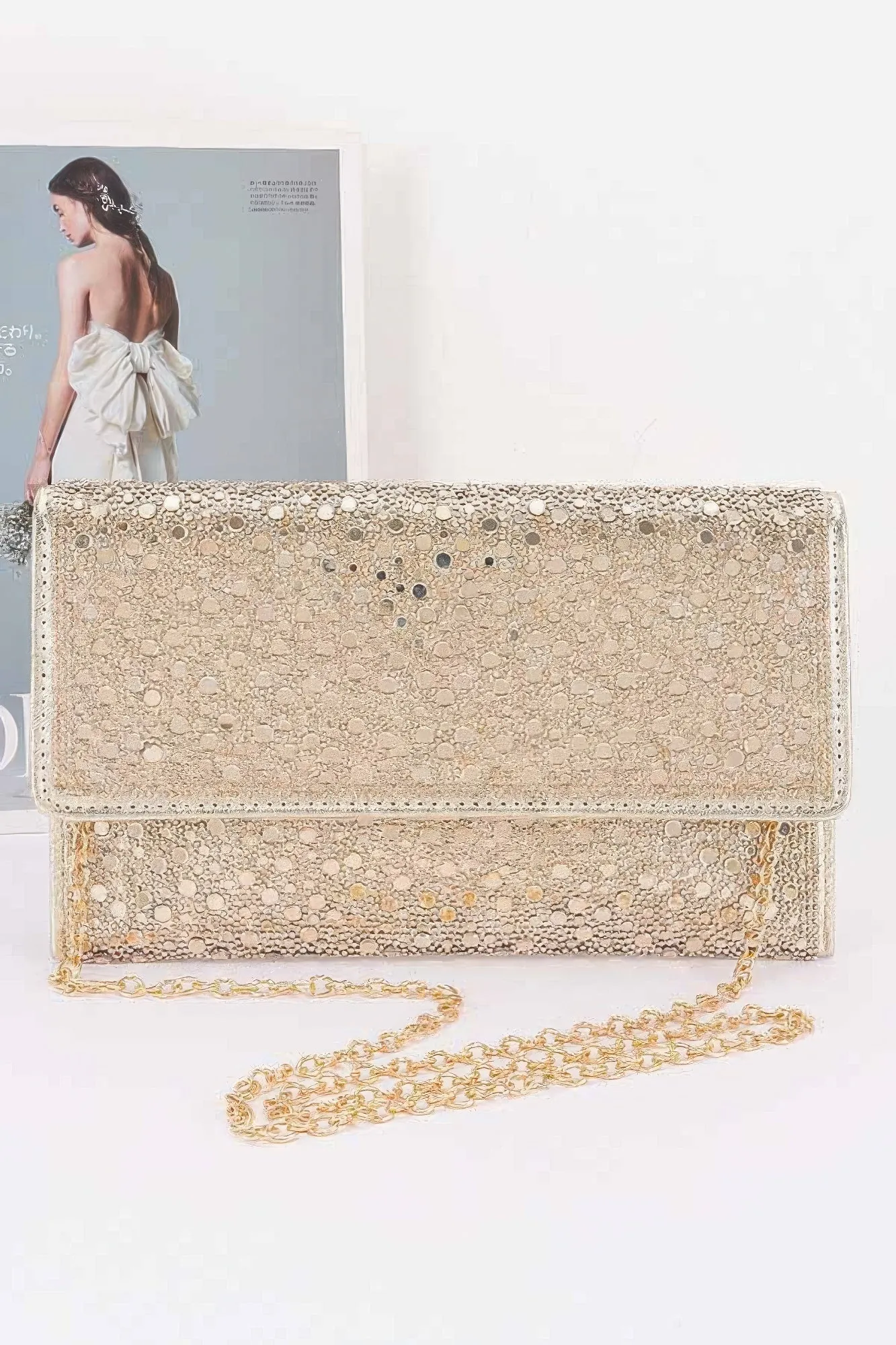 Rhinestone Envelope Evening Clutch