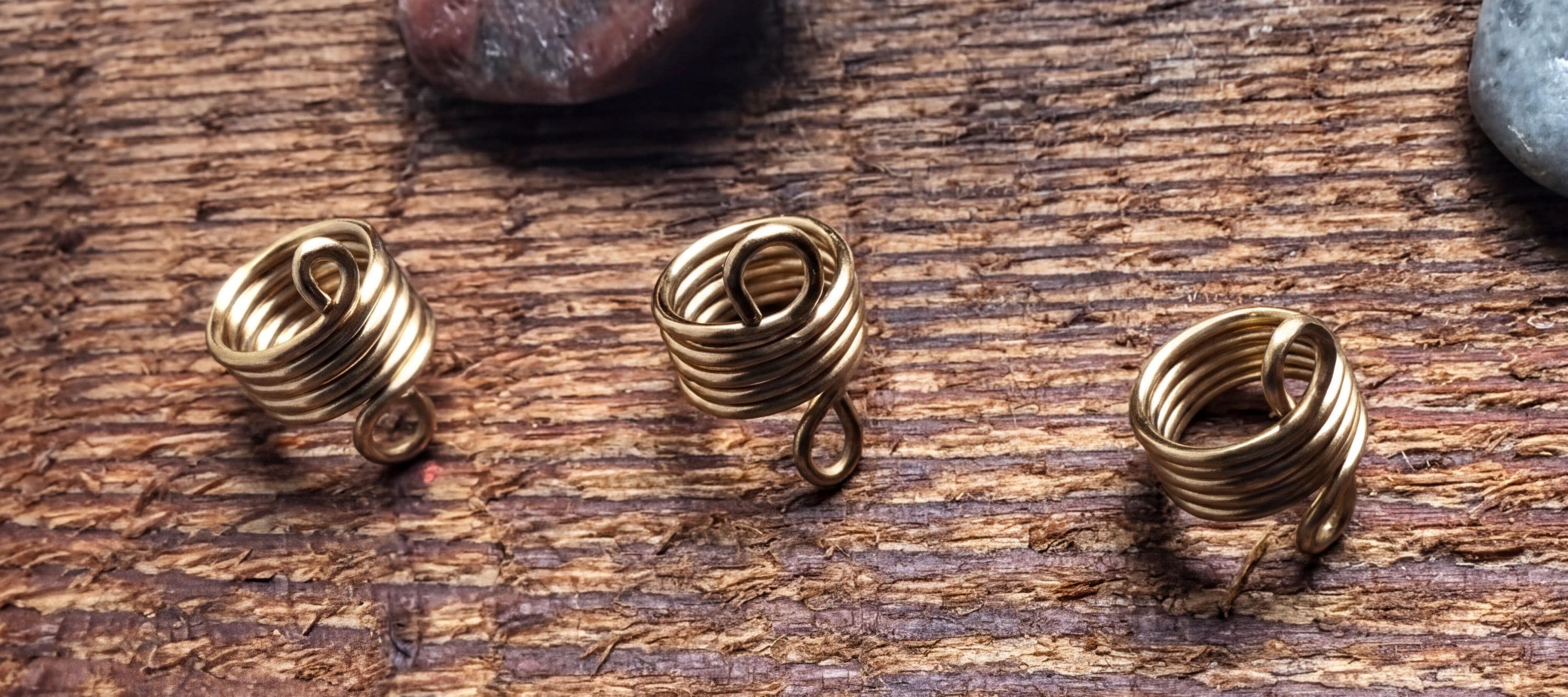 Handmade gold-tone wire loc cuffs