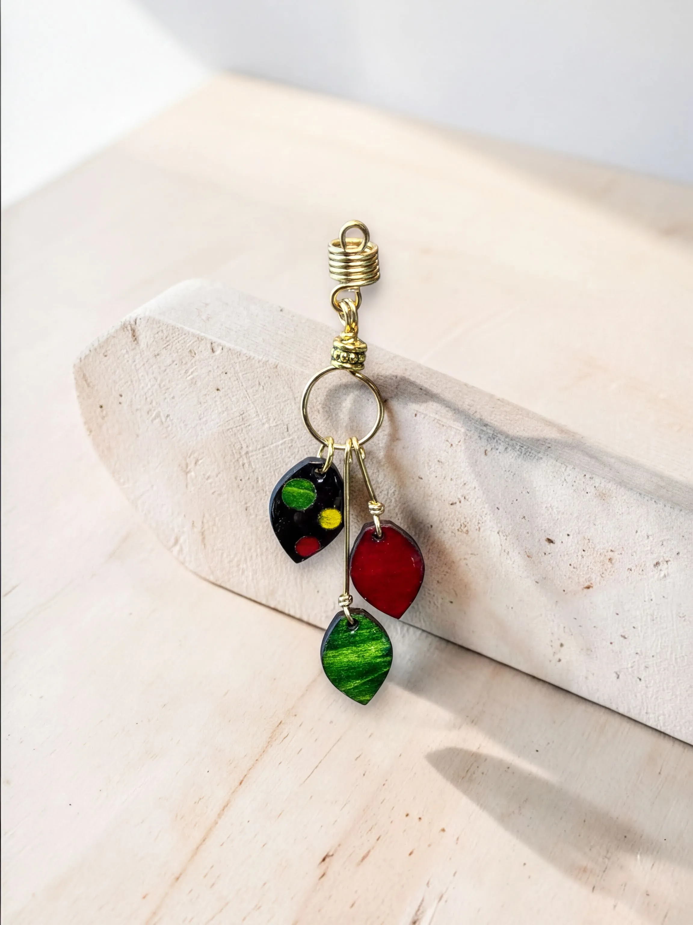 Hand-painted basswood loc charm with colorful detail