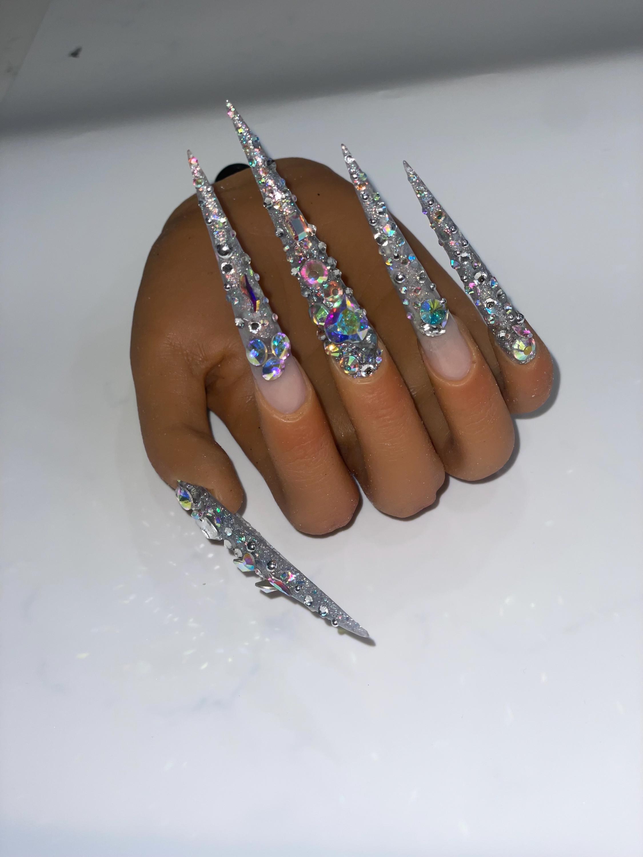 Stiletto glam press on set, view 3