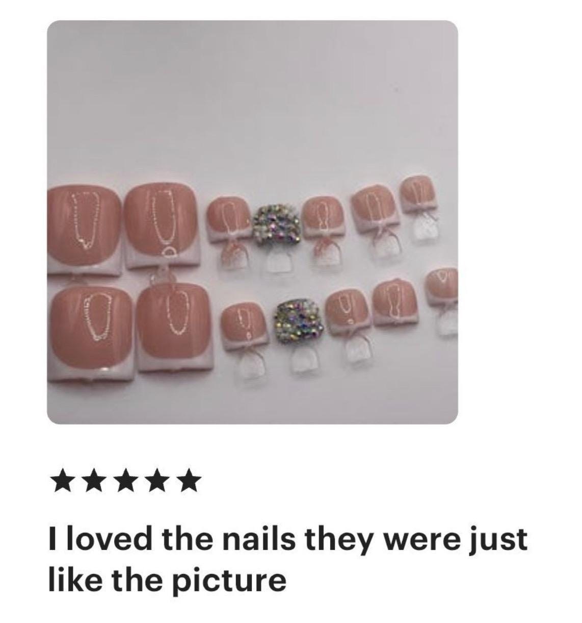 Press On Toe Nails: French Tip, Square or Rounded Shapes (16 Count), view 4