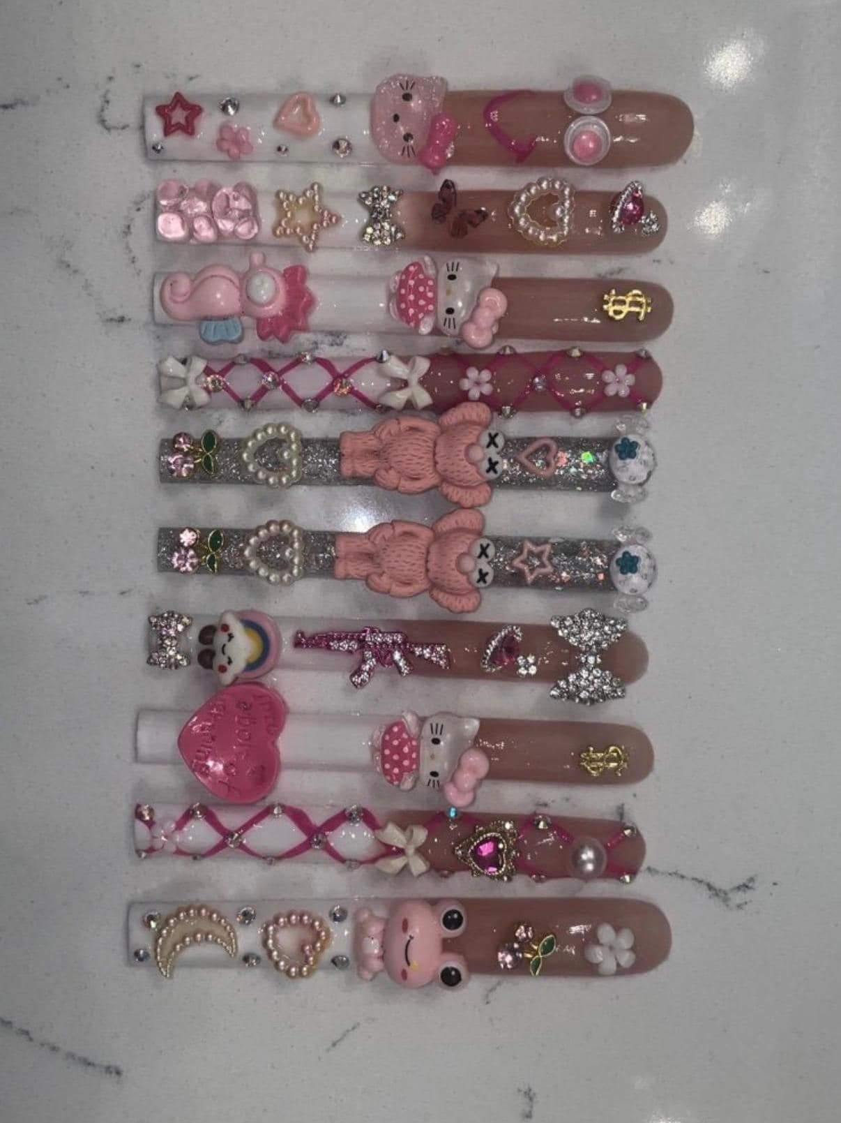 6X acrylic nails, view 5