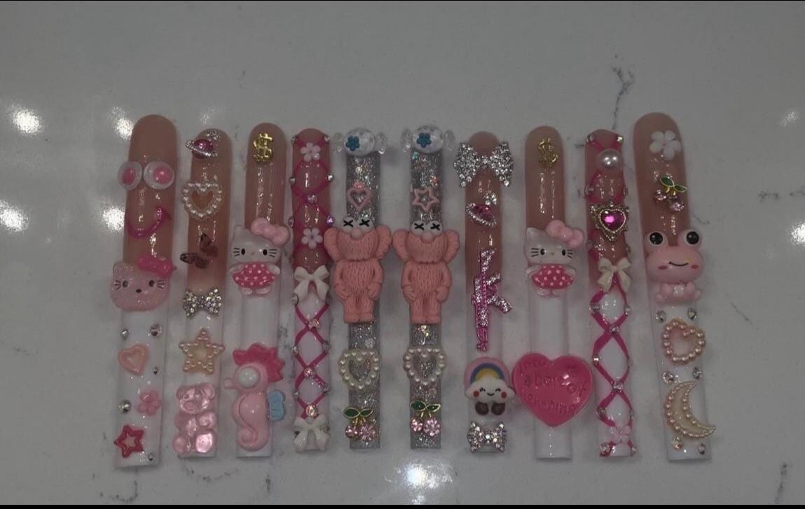 6X acrylic nails, view 6