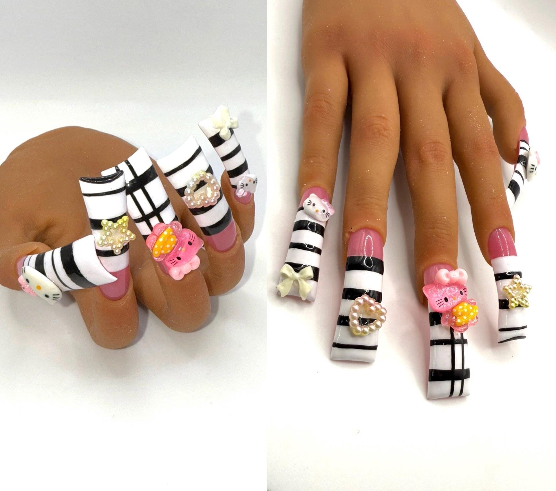 3xl acrylic duck freestyle nails, view 2