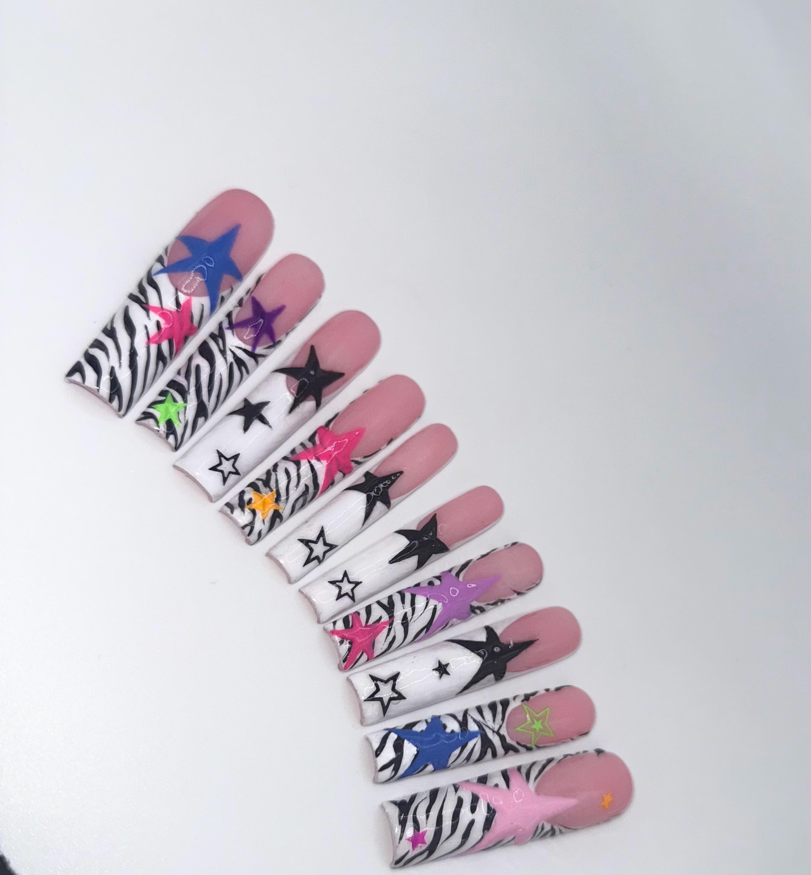 4xl acrylic zebra star set, view 4