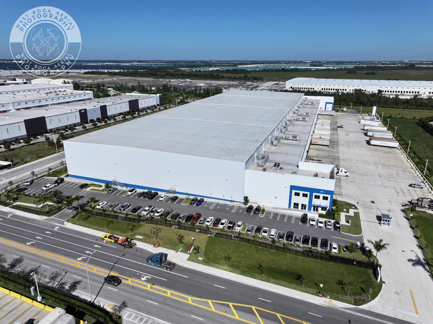Truck Dock & Warehouse aerial photograph 2