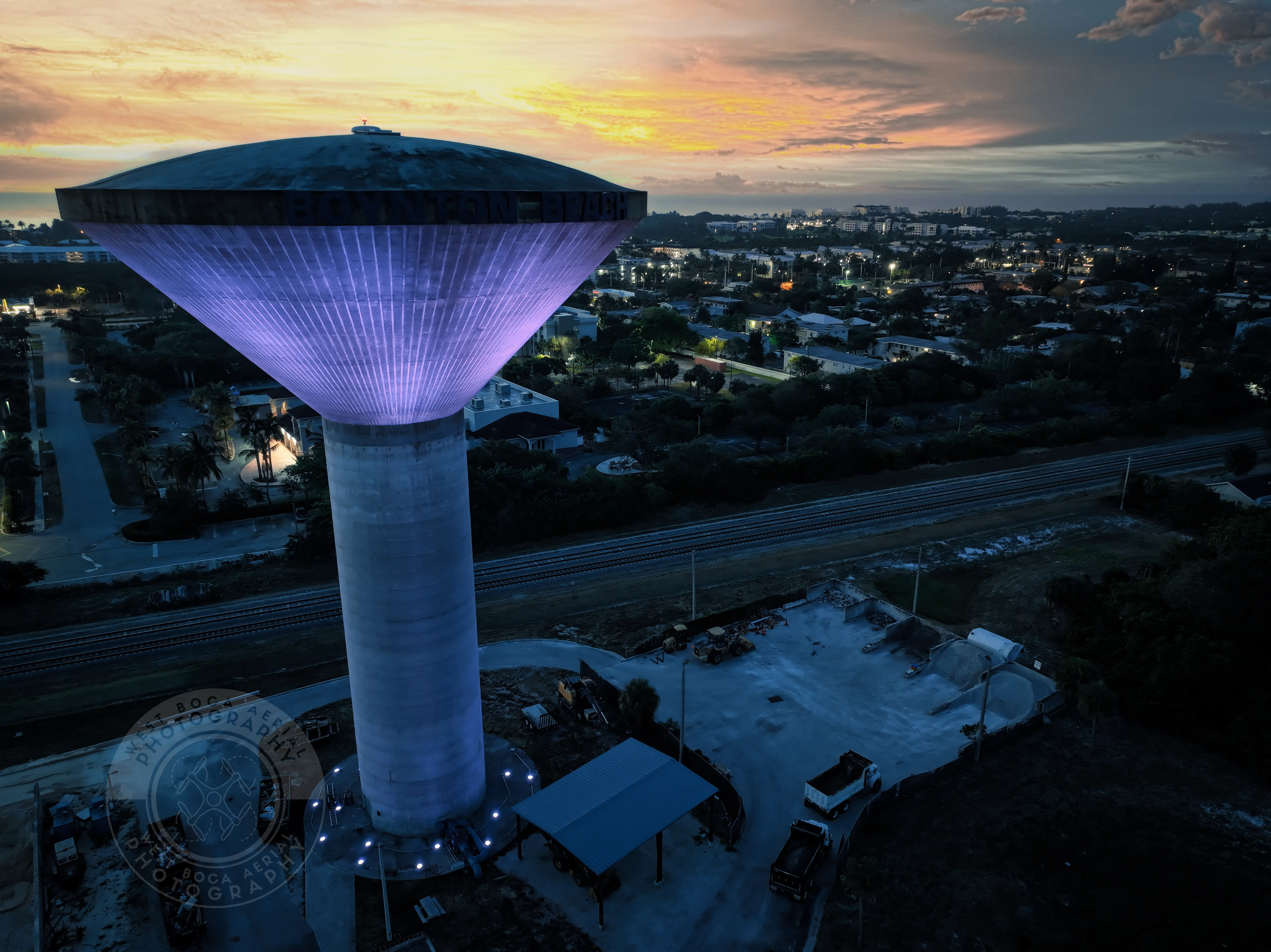 Aerial view of the Boynton Beach Water Tower