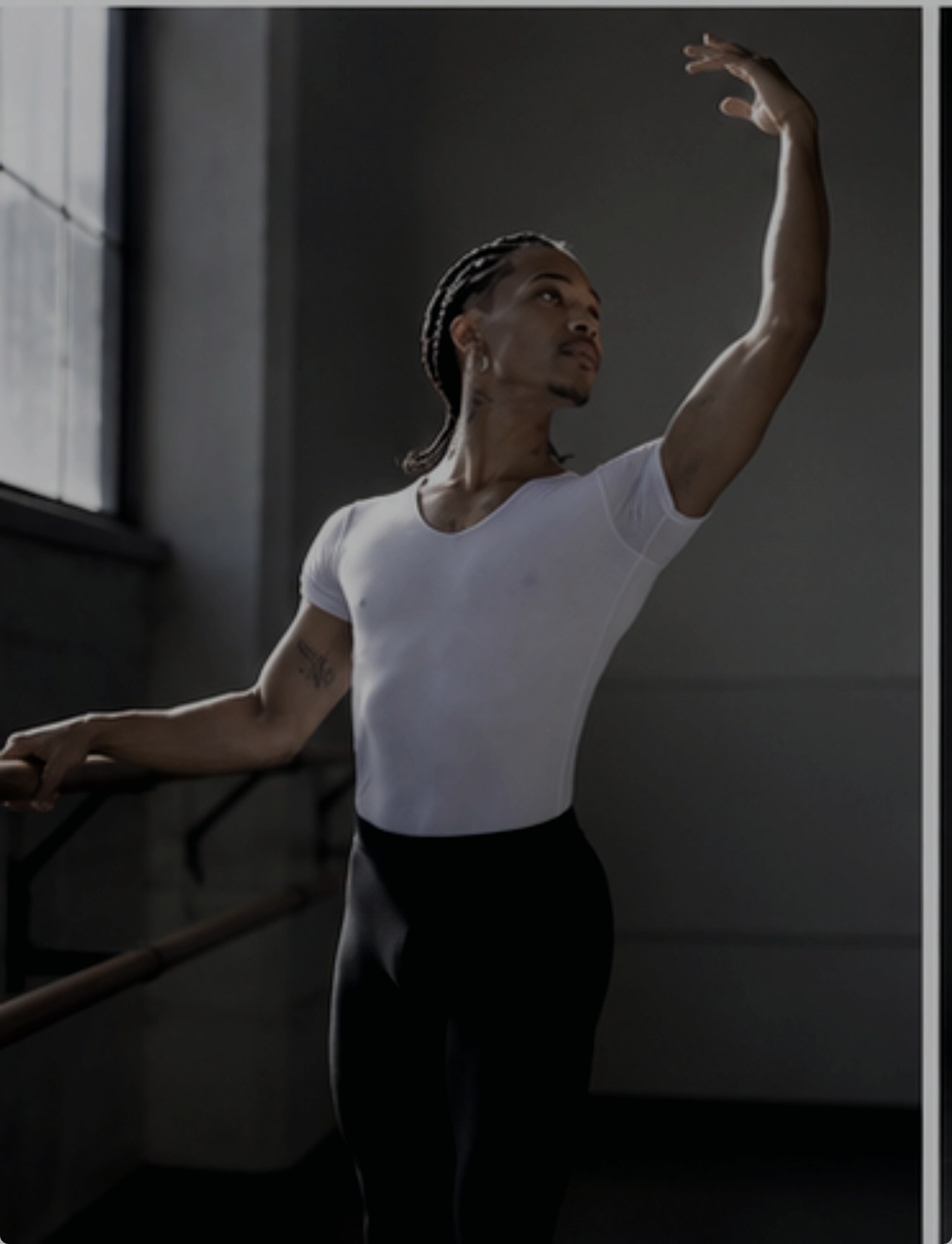 Dancer at a studio window