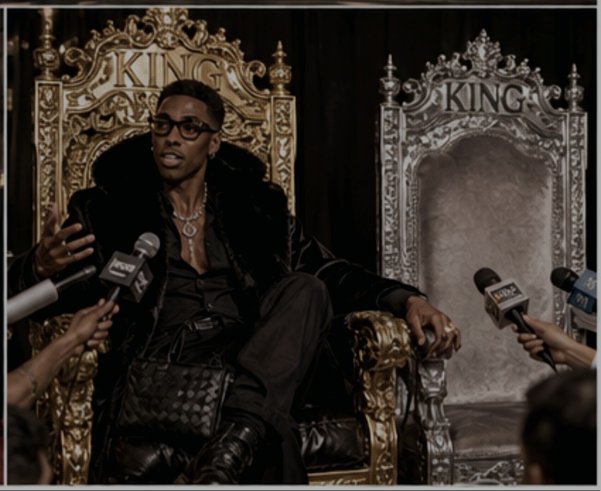Creative director speaking with the press
