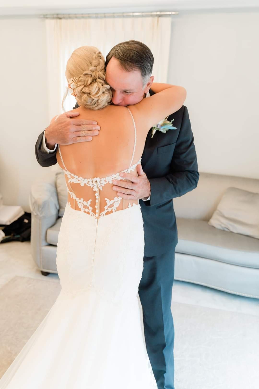 Bride with softly styled wedding hair