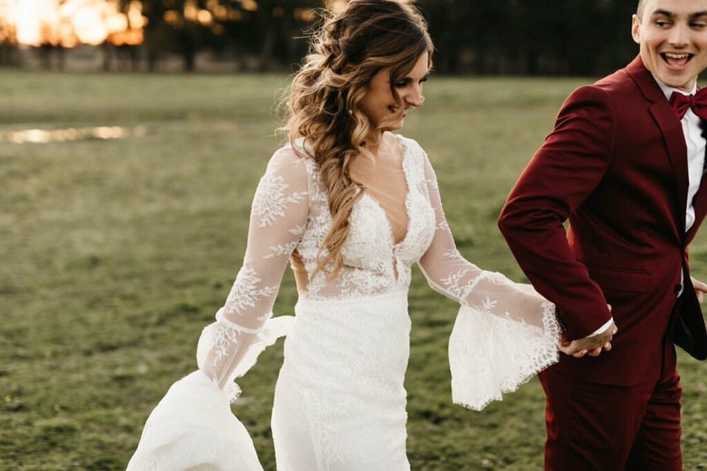 Bride wearing a softly styled bridal updo