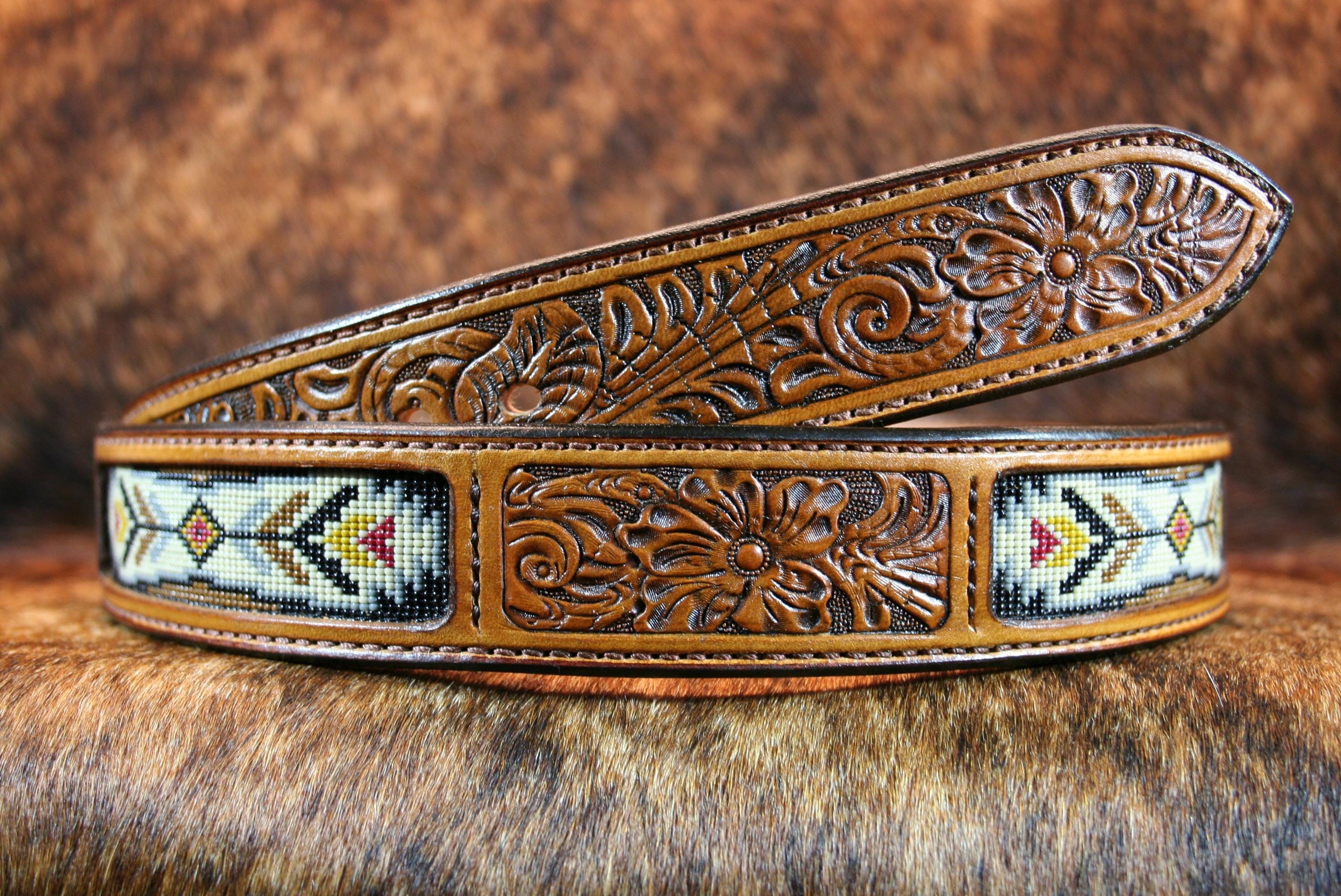 Beaded Western Belt, "Prairie Spirit''
