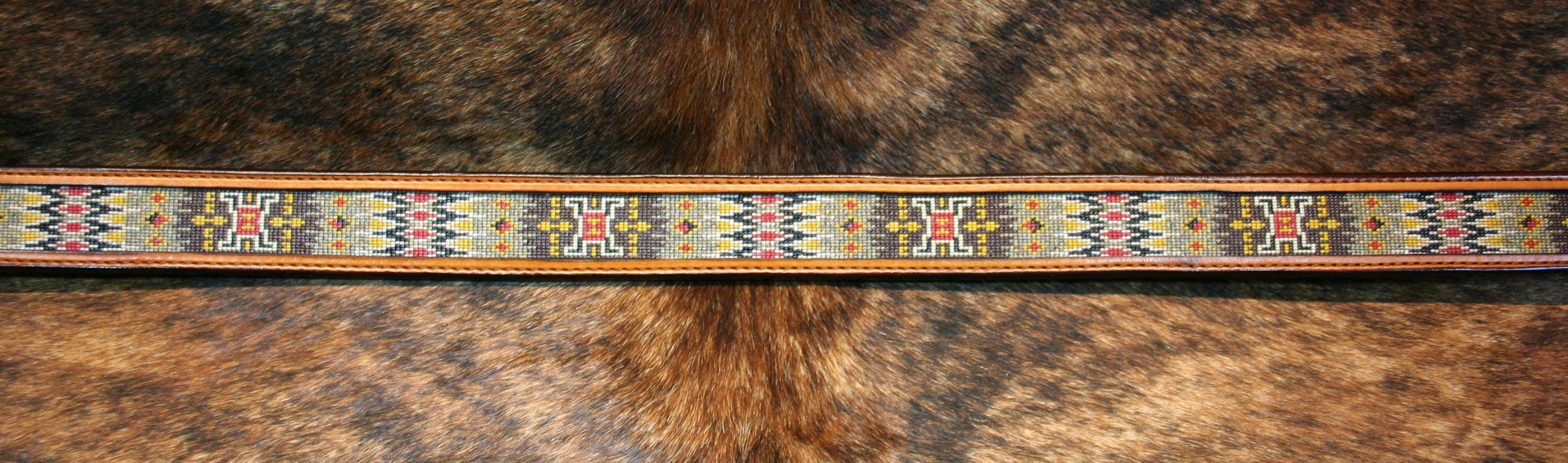 Detail view of handmade Southwest Distinctions leatherwork