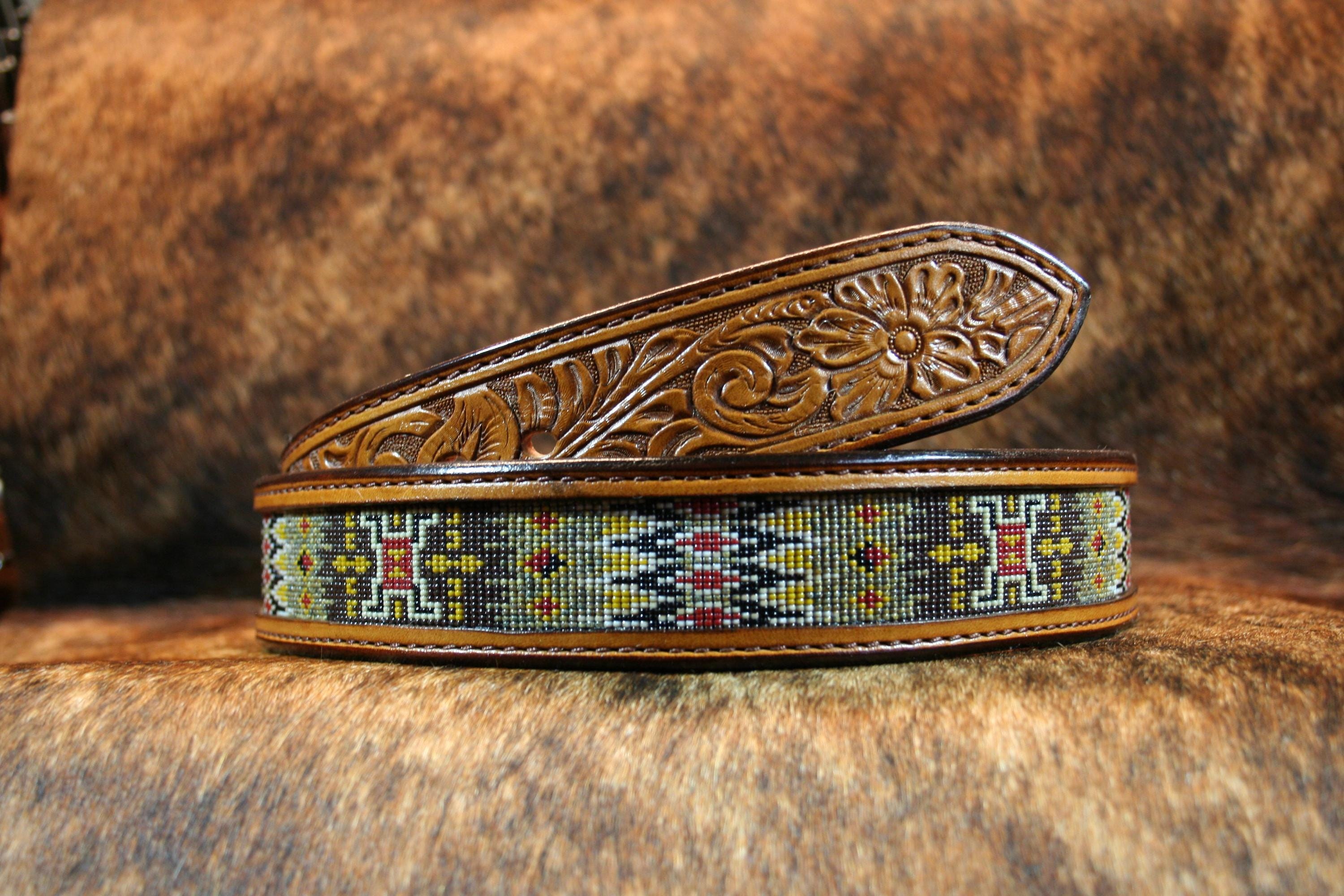 Detail view of handmade Southwest Distinctions leatherwork