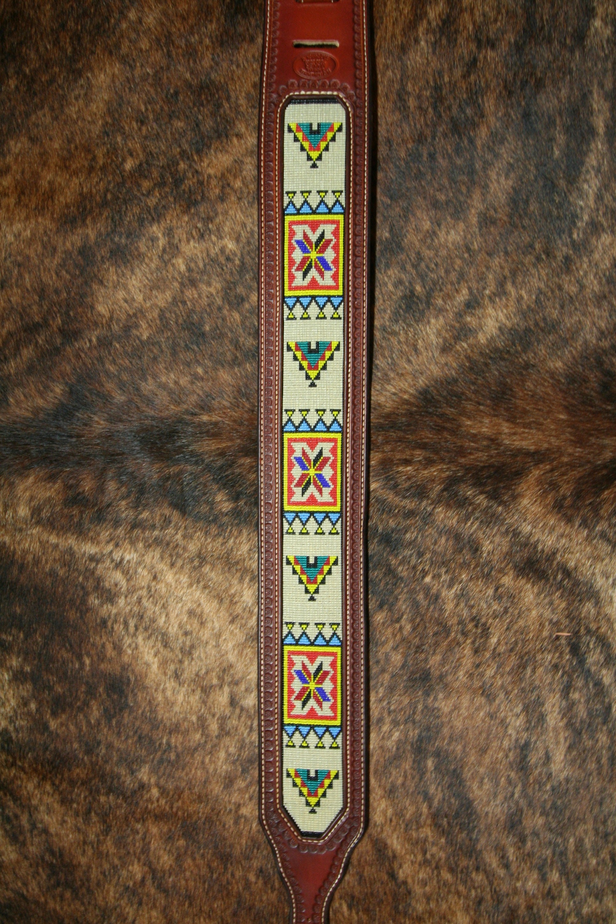 Detail view of handmade Southwest Distinctions leatherwork