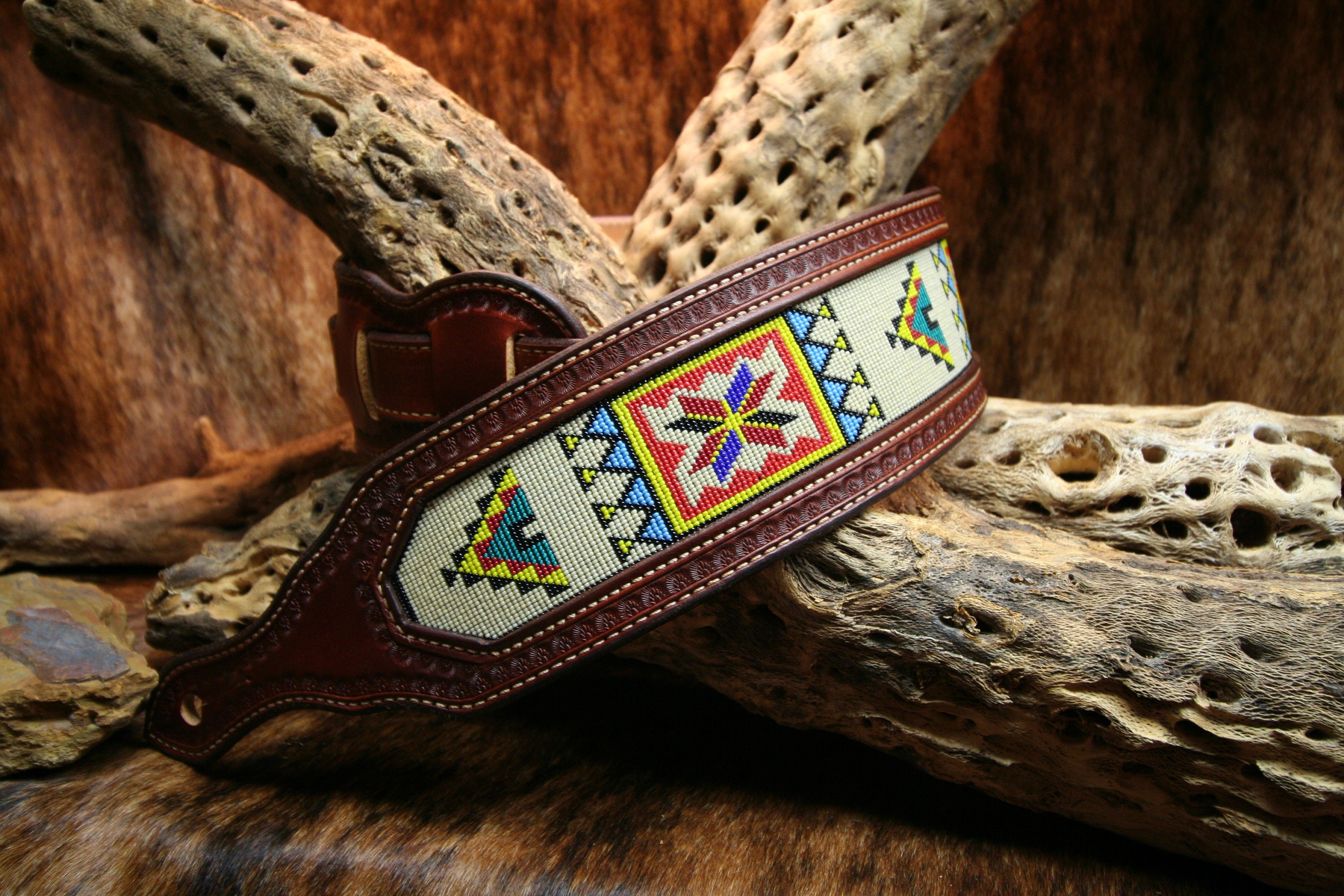 Detail view of handmade Southwest Distinctions leatherwork