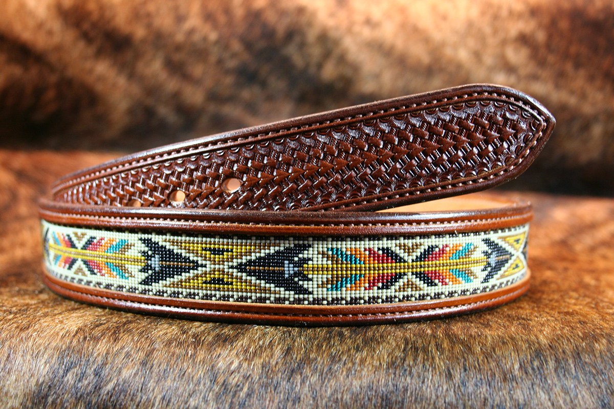 Apache Gold – Handcrafted Southwestern Beaded Leather Belt