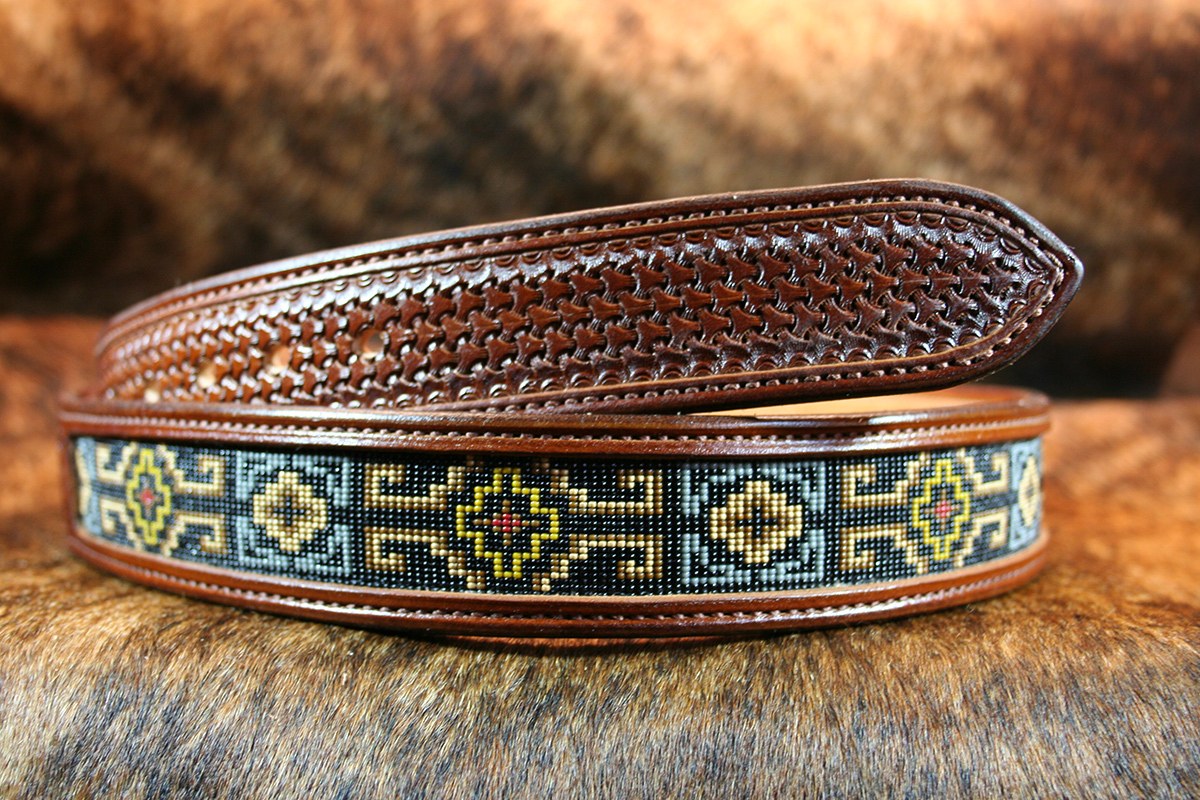 Cave Creek – Handcrafted Southwestern Beaded Leather Belt