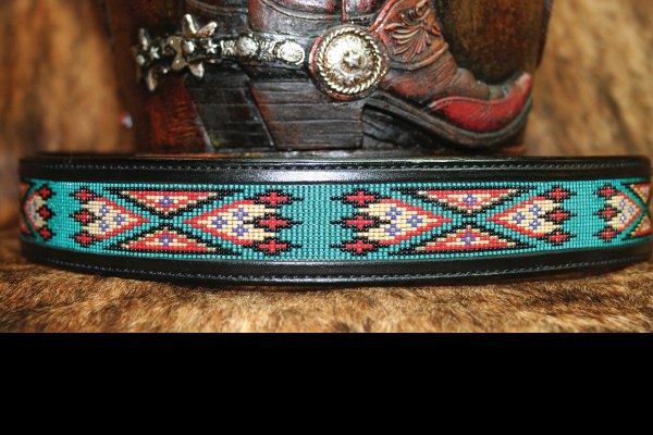 Desert Bloom Turquoise Leather Western Belt