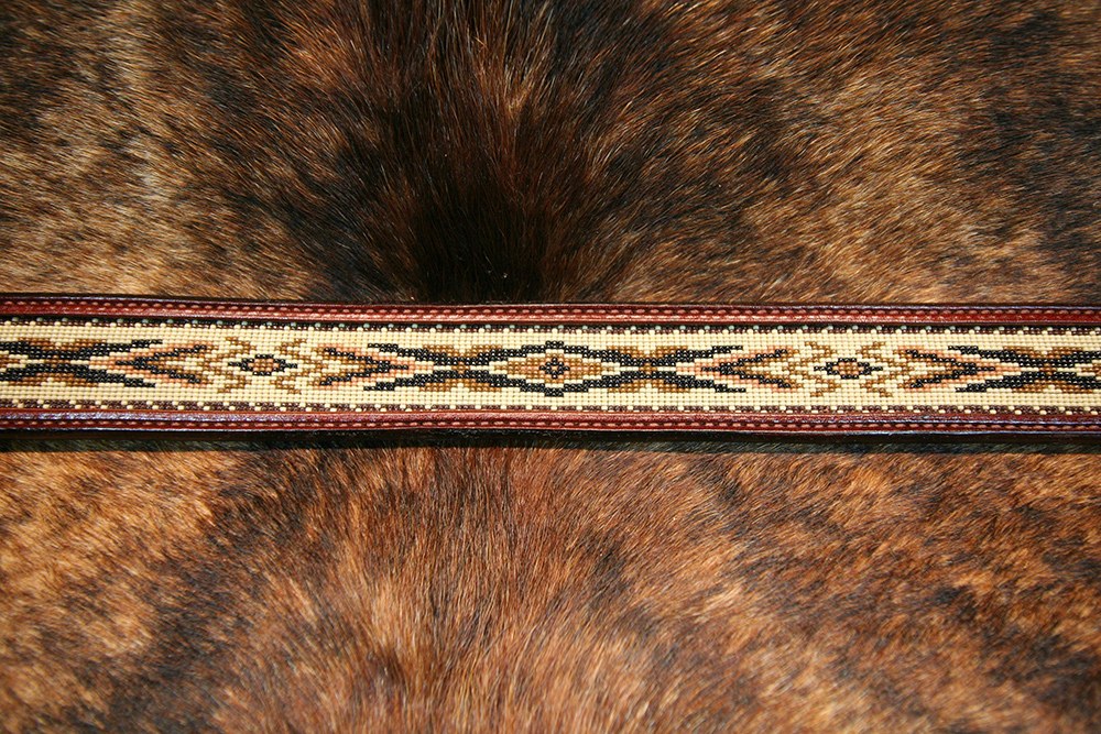 Gold Canyon Trail Beaded Leather Western Belt