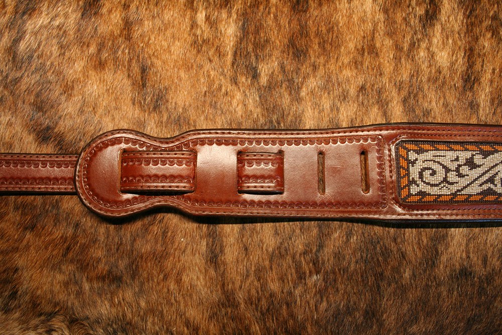 Los Caballeros Mexican-Inspired Custom Beaded Guitar Strap – Artisan Hermann Oak Leather