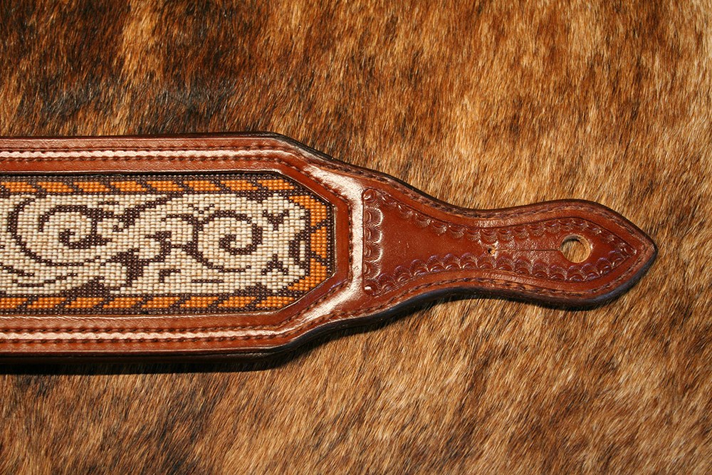 Los Caballeros Mexican-Inspired Custom Beaded Guitar Strap – Artisan Hermann Oak Leather