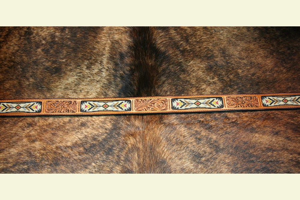 Prairie Spirit Beaded Leather Western Belt