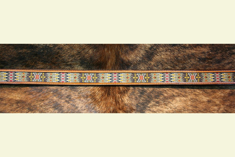 Tribal Echo Beaded Leather Western Belt