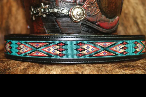 Desert Bloom Turquoise Leather Western Belt